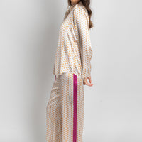 ecru golden starts print silk pyjama bottoms