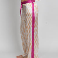 ecru golden starts print silk pyjama bottoms