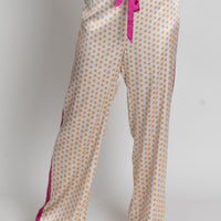 ecru golden starts print silk pyjama bottoms