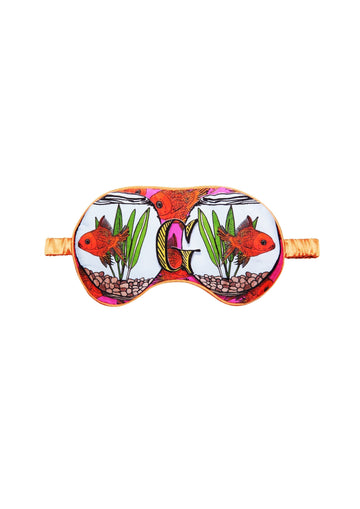 Jessica Russell Flint Printed Silk eye mask 