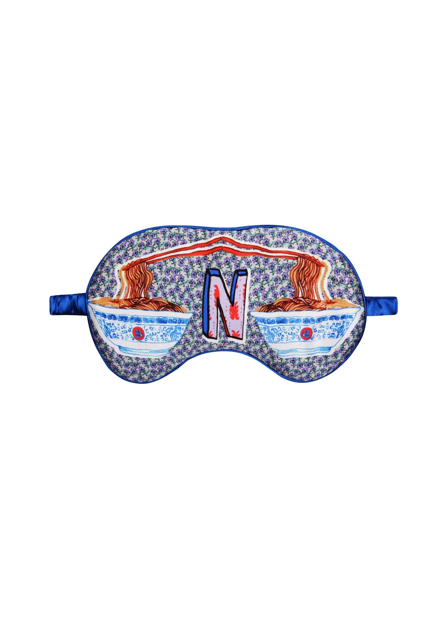 Jessica Russell Flint Printed Silk eye mask 