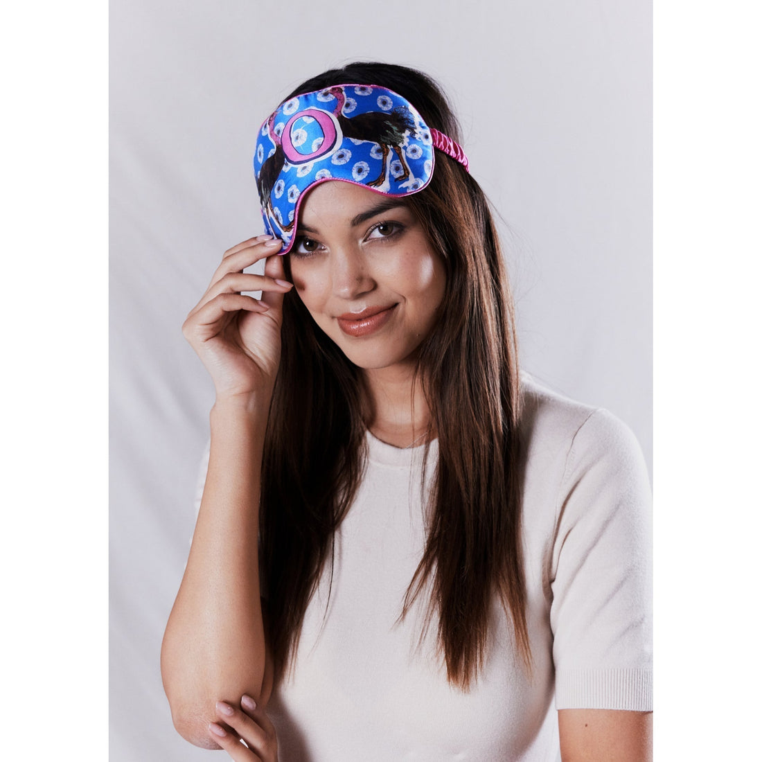 Jessica Russell Flint Printed Silk eye mask 