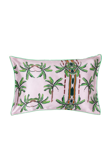 Silk Pillowcase / "Pink Palm"-JRF