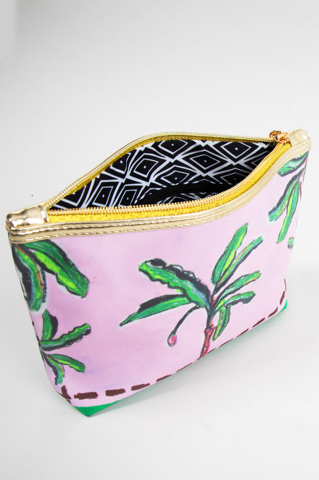 Classic Make Up Bag / "Pink Palm"-JRF