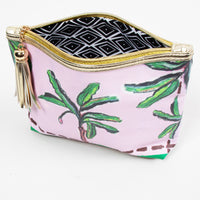 Classic Make Up Bag / "Pink Palm"-JRF