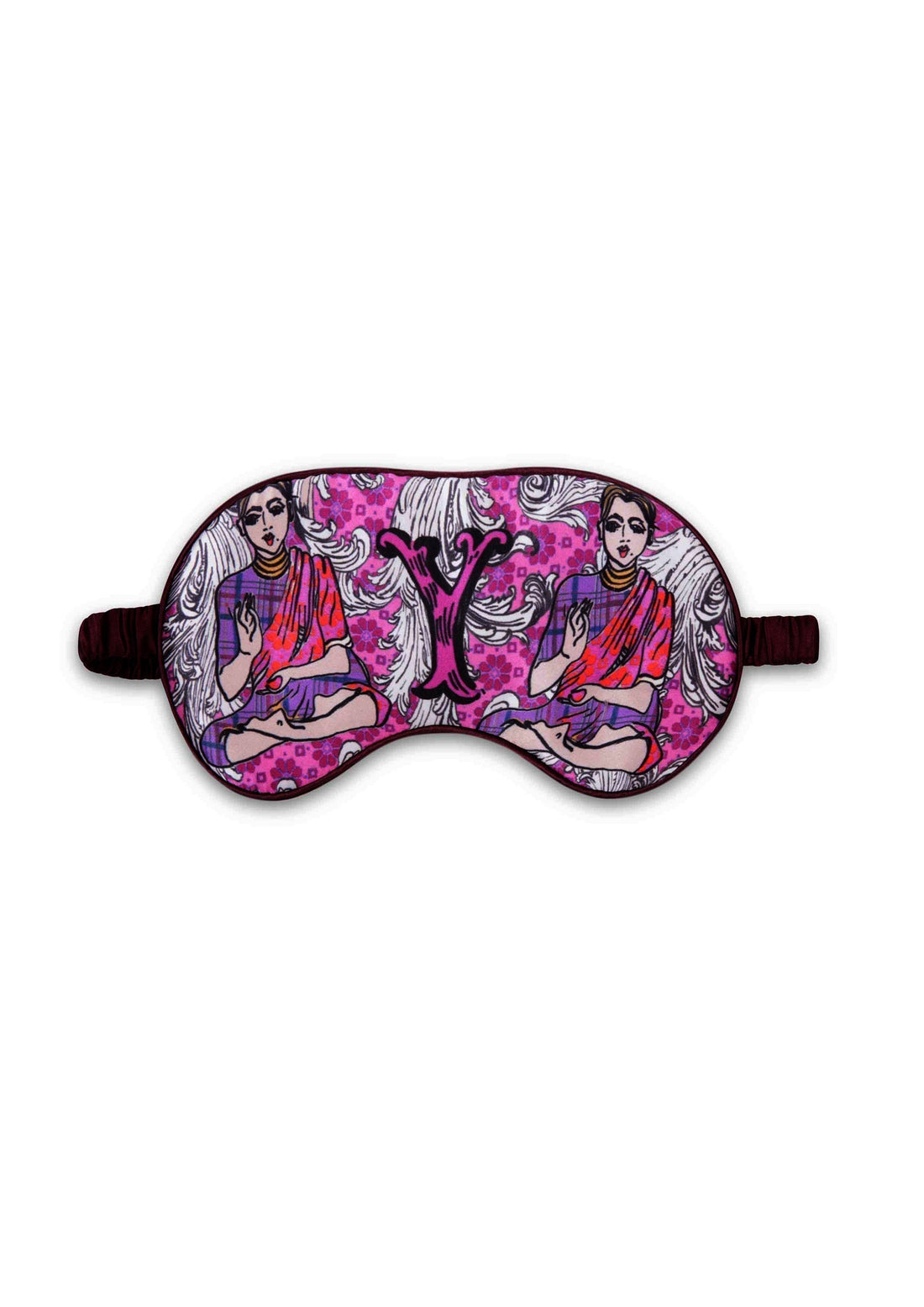 Jessica Russell Flint Printed Silk eye mask 