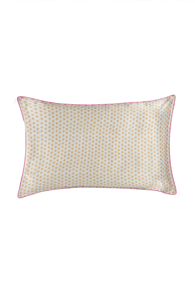 ecru golden starts print silk pillowcase