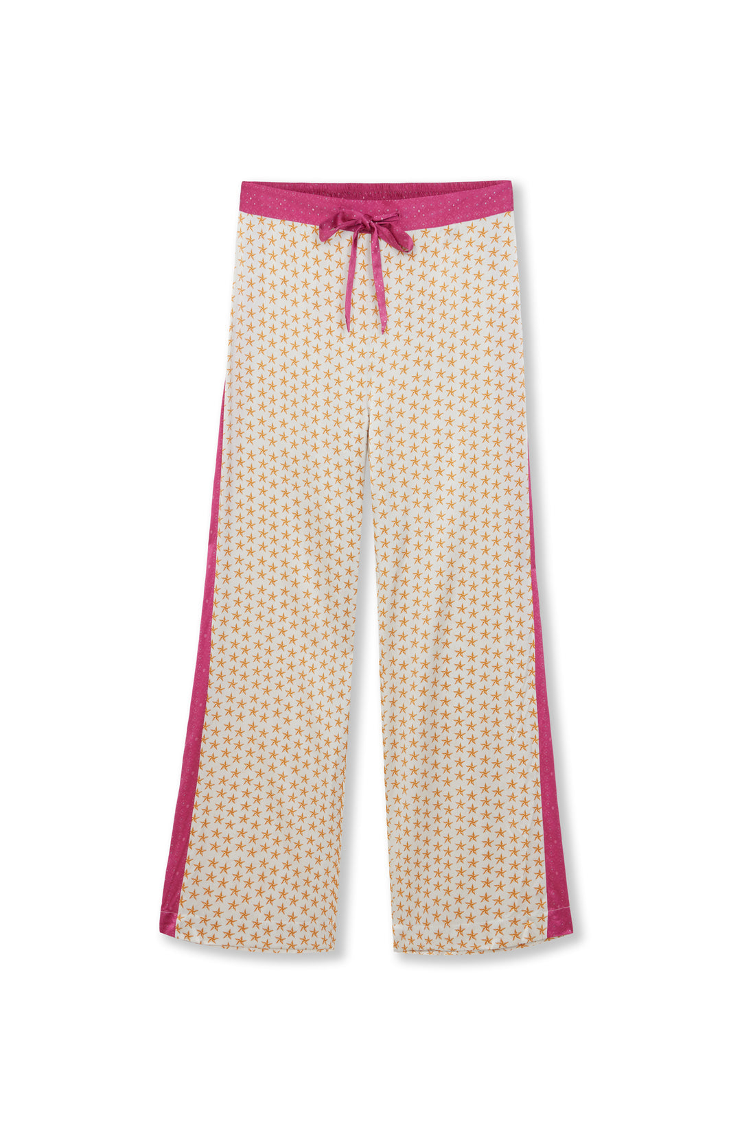 ecru golden starts print silk pyjama bottoms